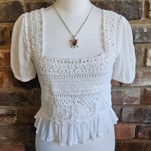 Sim & Sam Boho Crochet Top